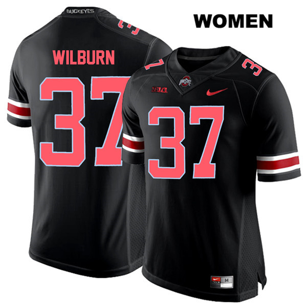 Ohio State Buckeyes Women's Trayvon Wilburn #37 Red Number Black Authentic Nike College NCAA Stitched Football Jersey YS19X03DP